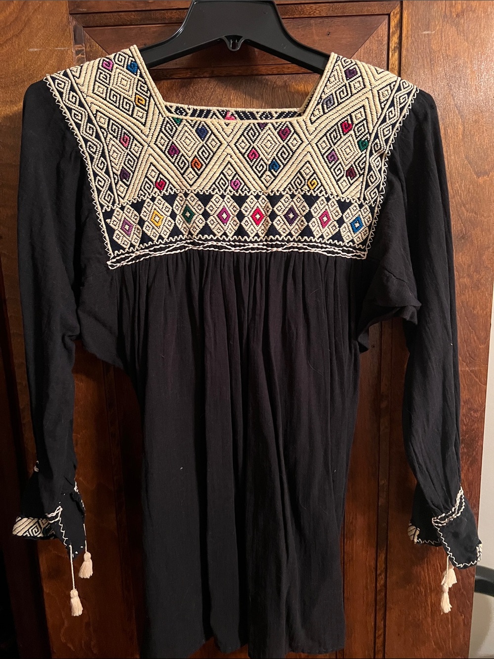 Mexican Embroidered Tunic Top with sleeve details